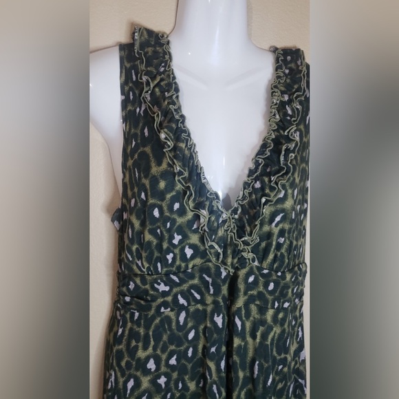 INC Leopard Print Camouflage green Dress M - Picture 3 of 4